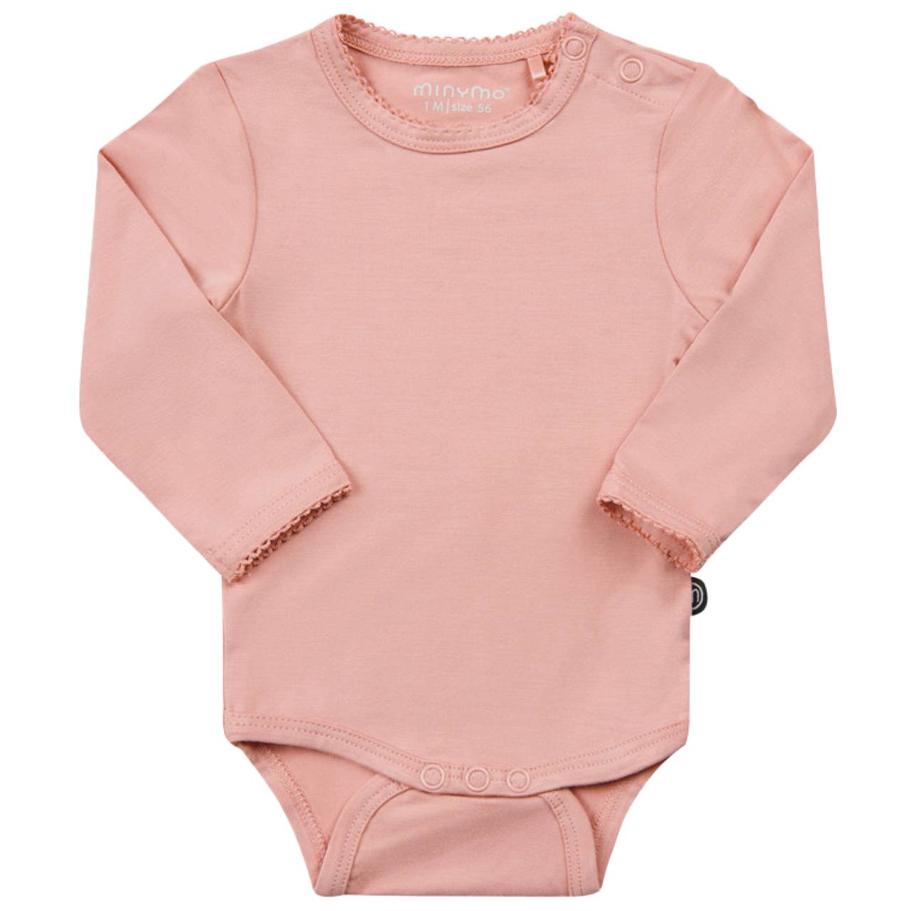 Langarm Body in super weicher Bambus-Viskose uni rosa