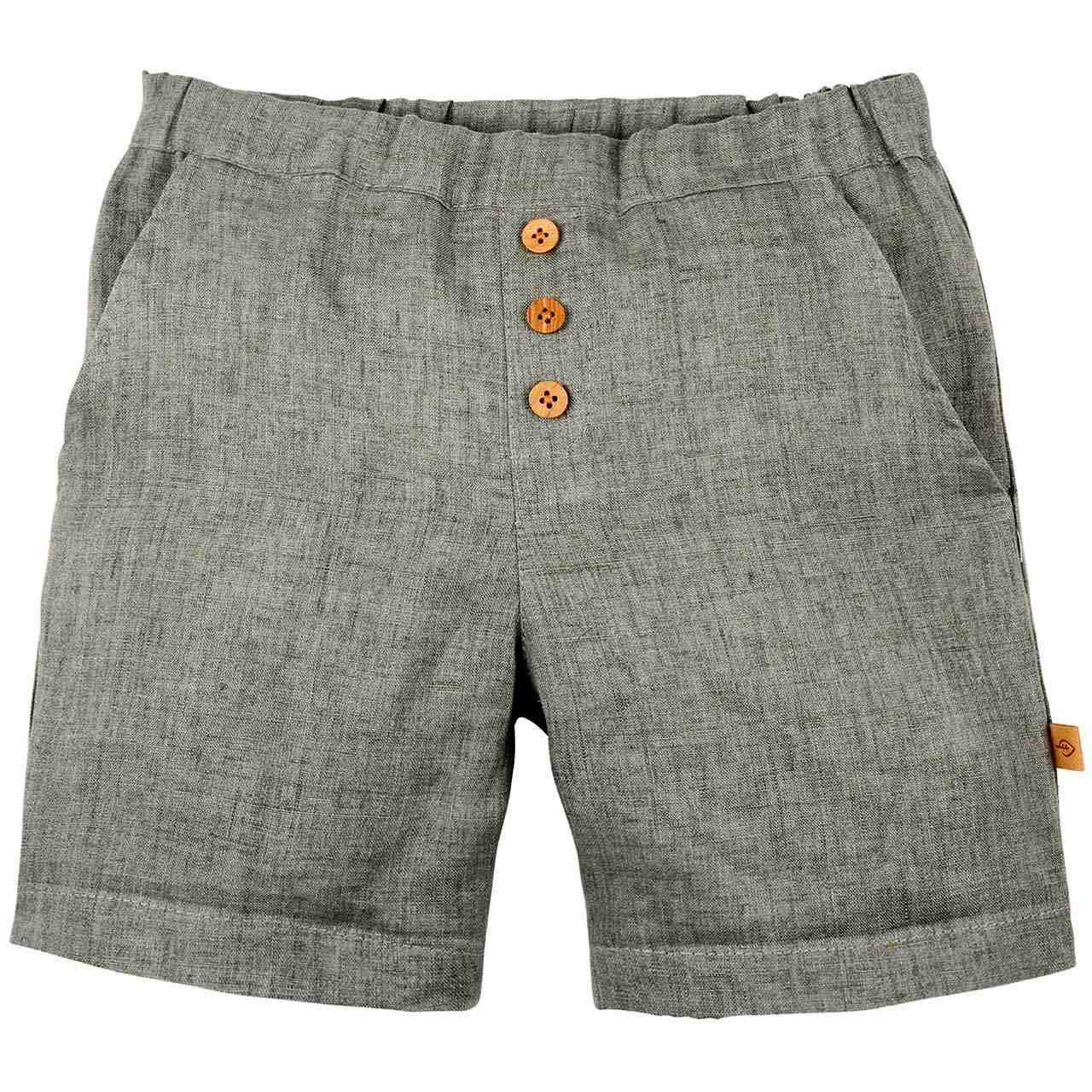 Leichte Leinen Shorts grau-grün