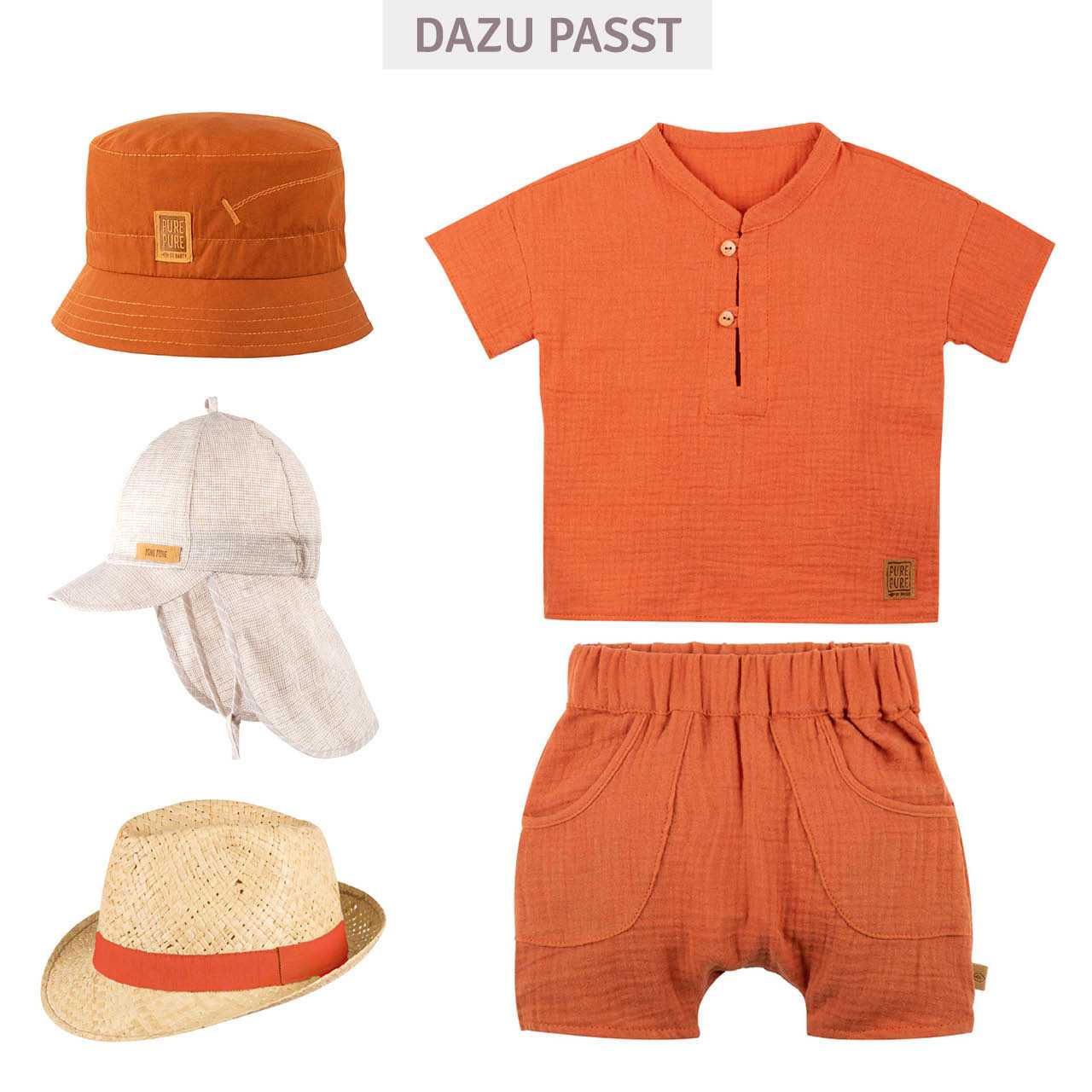 Baby Shorts Musselin papaya-orange