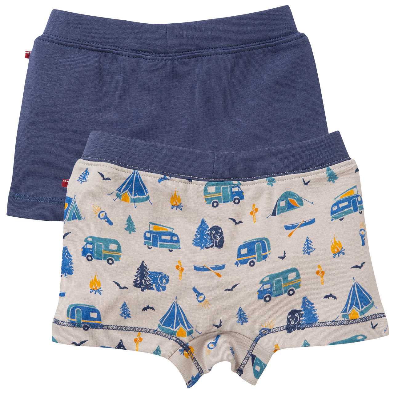 Boxershorts Doppelpack Camping + blau