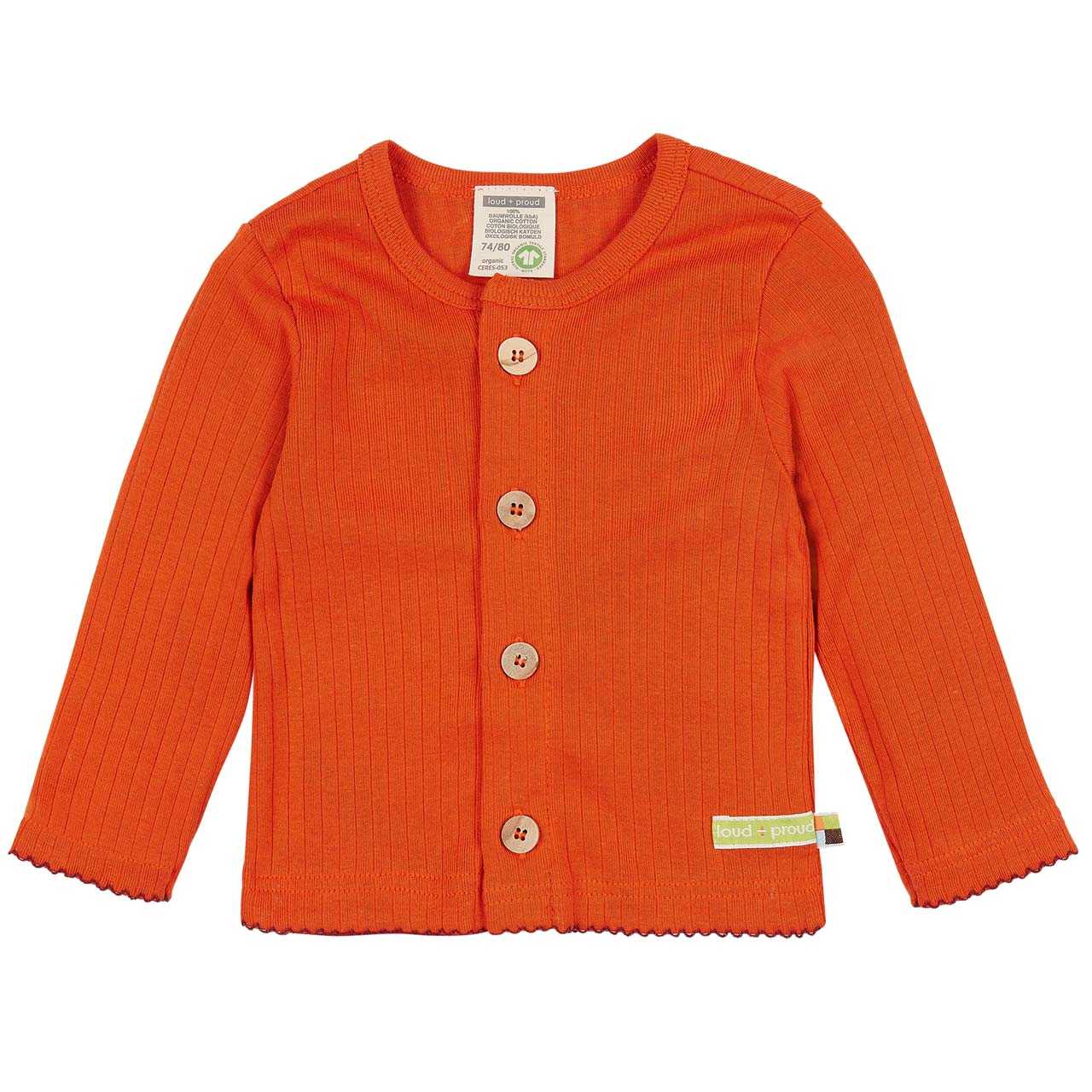 Leichte Strickjacke Rippe rostorange