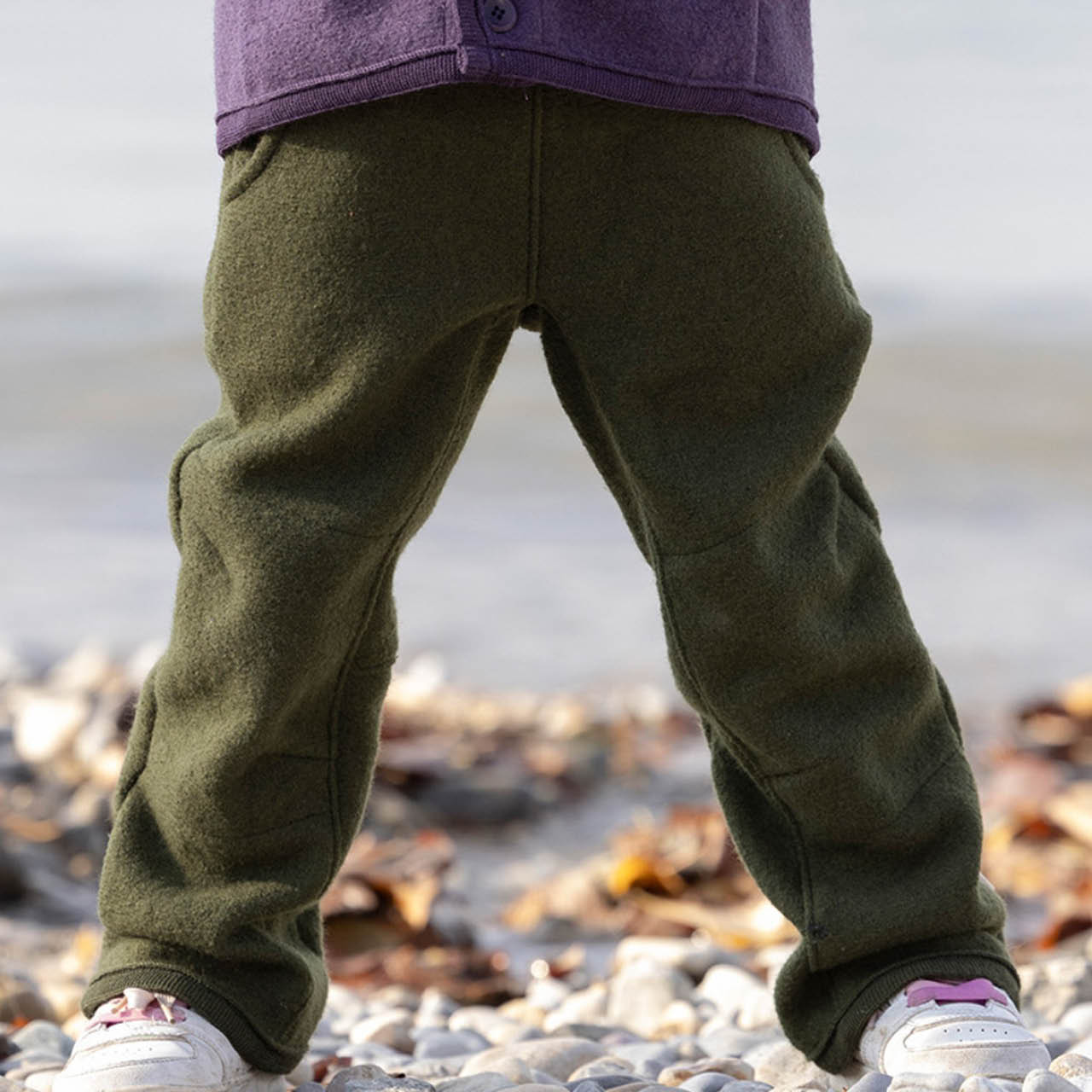 Warme Walkhose Wolle oliv