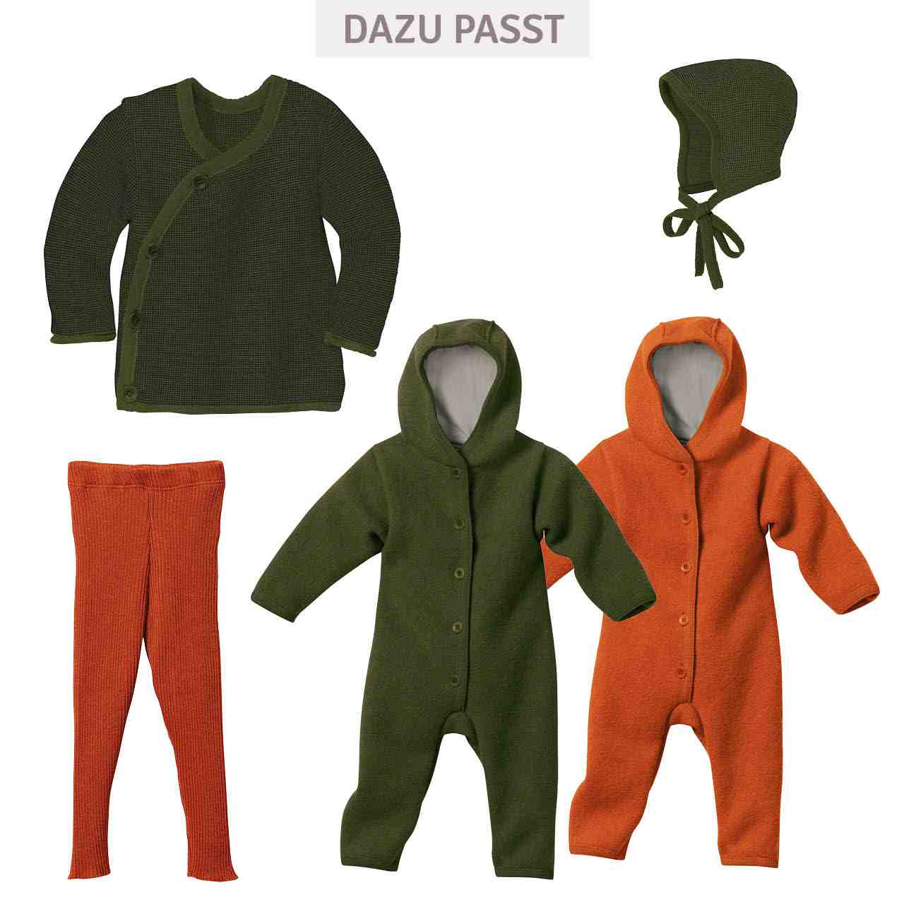 Wickeljacke Baby in oliv-anthrazit