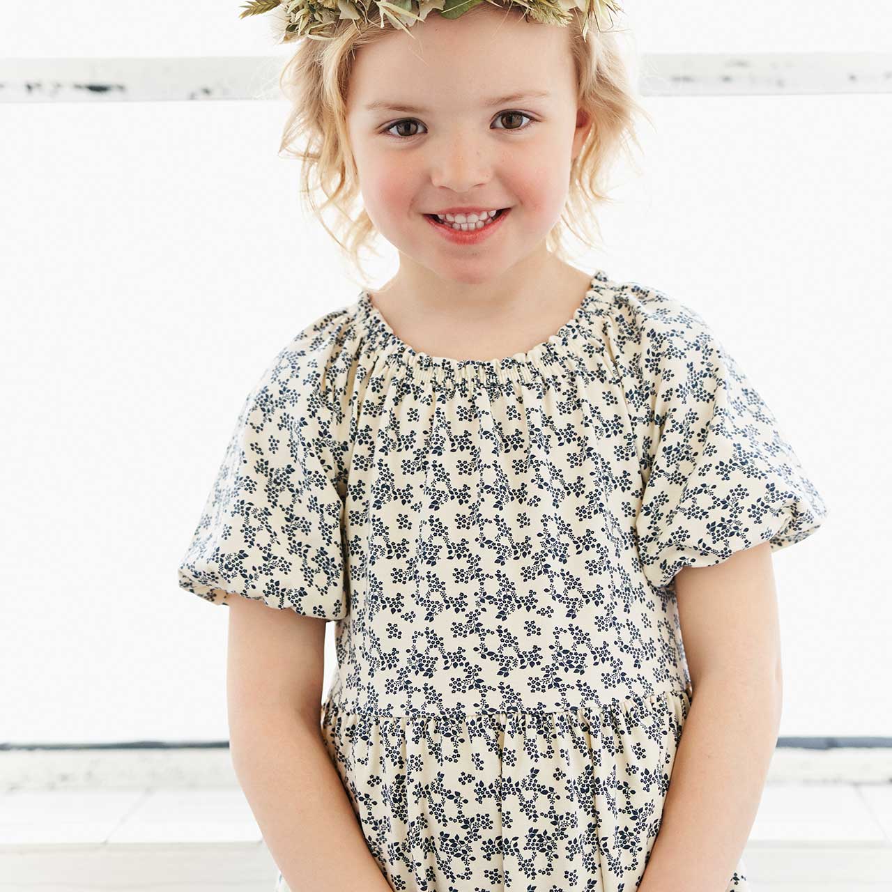 Luftiges Kleid Puffärmelchen creme