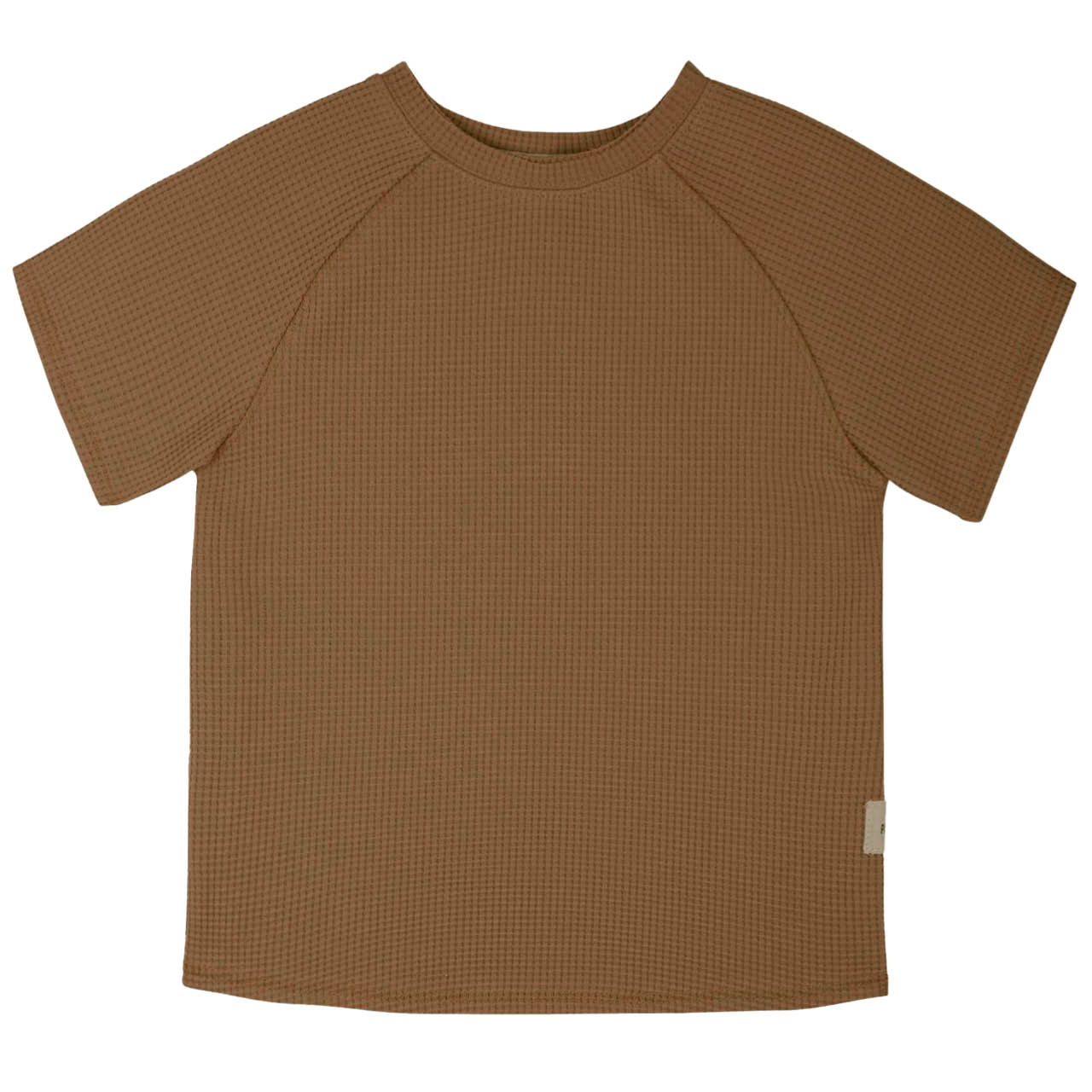 Shirt Waffelstruktur kurzarm braun