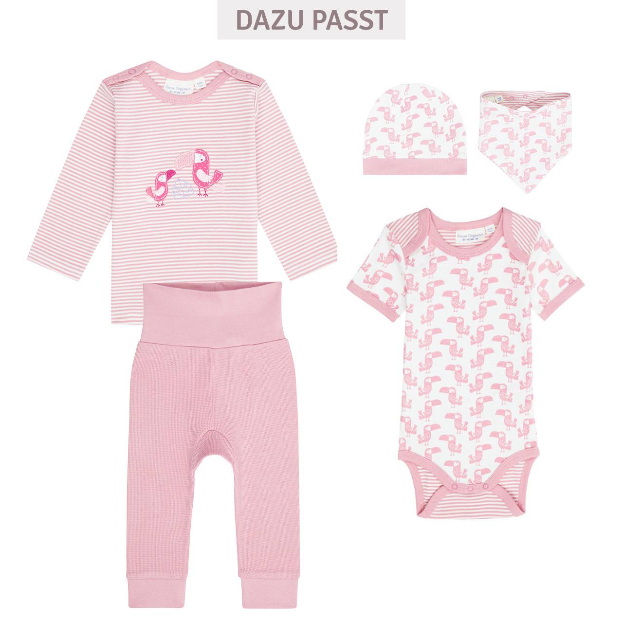 Langarmshirt Tukan Druckknöpfe rosa