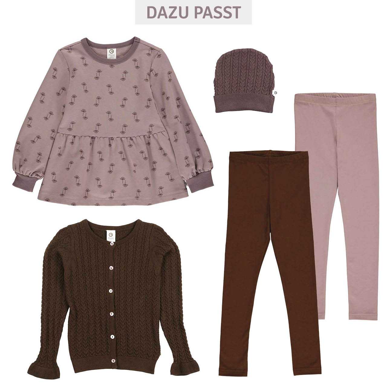 Dickeres Sweat Langarmshirt Blumen mauve