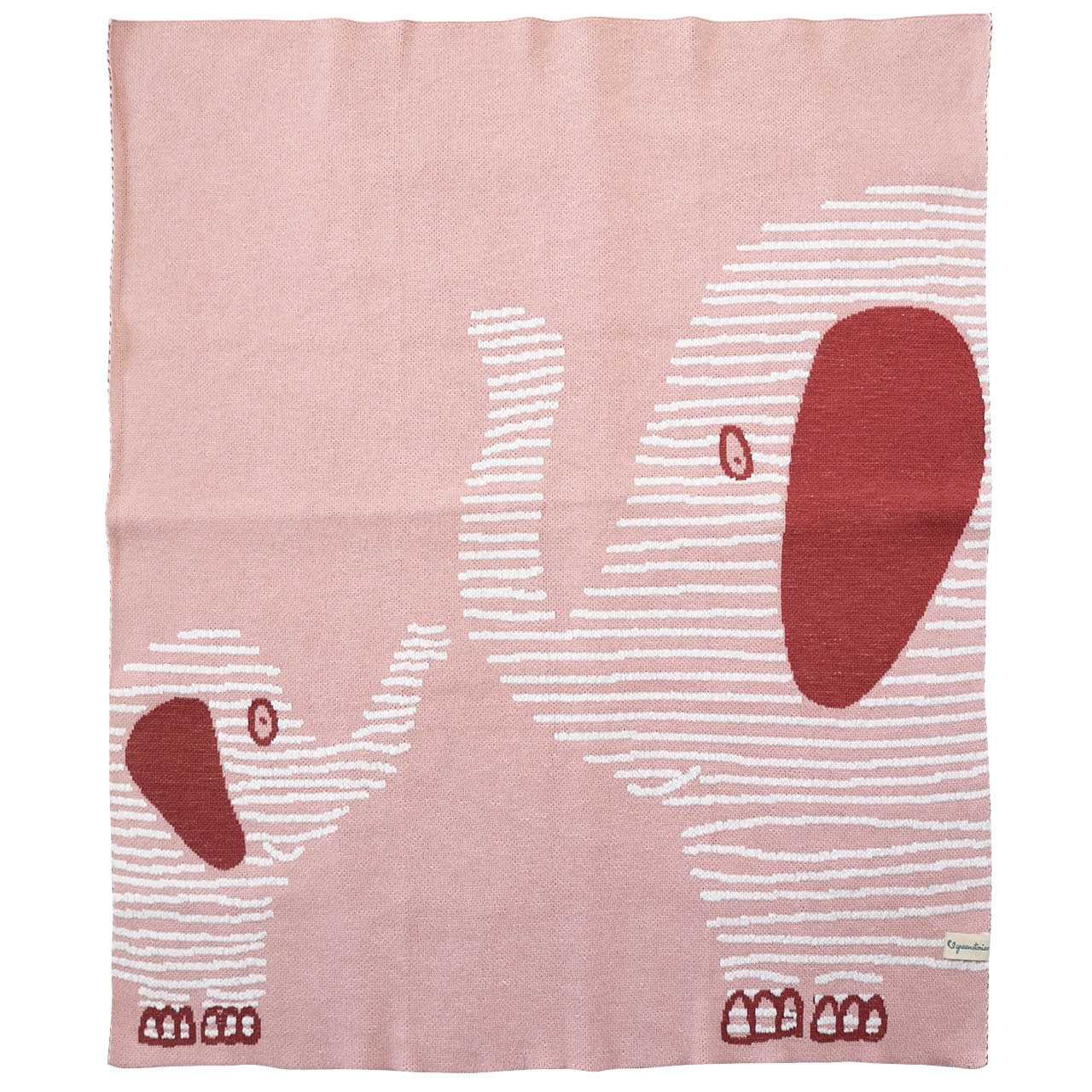 Dicke Babydecke Krabbeldecke Bio rosa Elefanten 90 x 105 cm