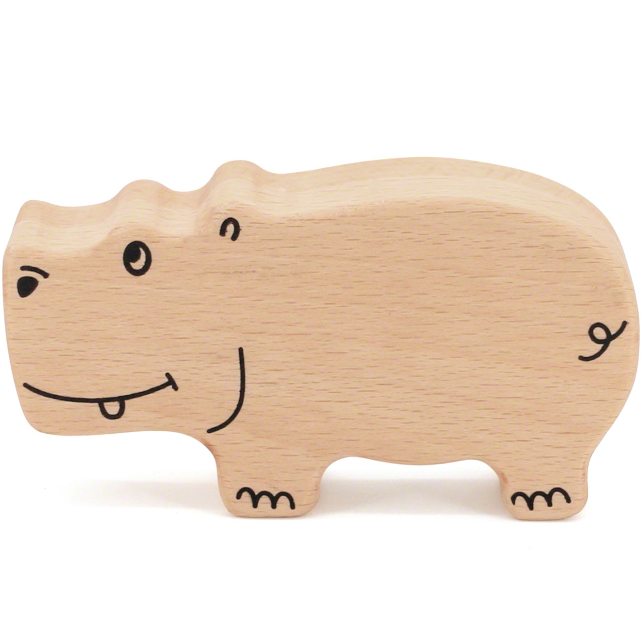 Babyrassel aus Holz ab 6 Monate – Hippo