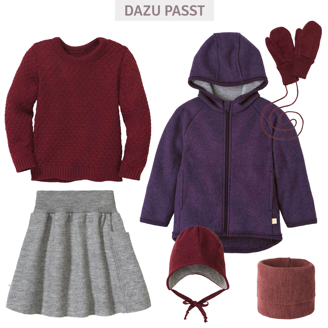 Walkjacke mit Reissverschluss aubergine