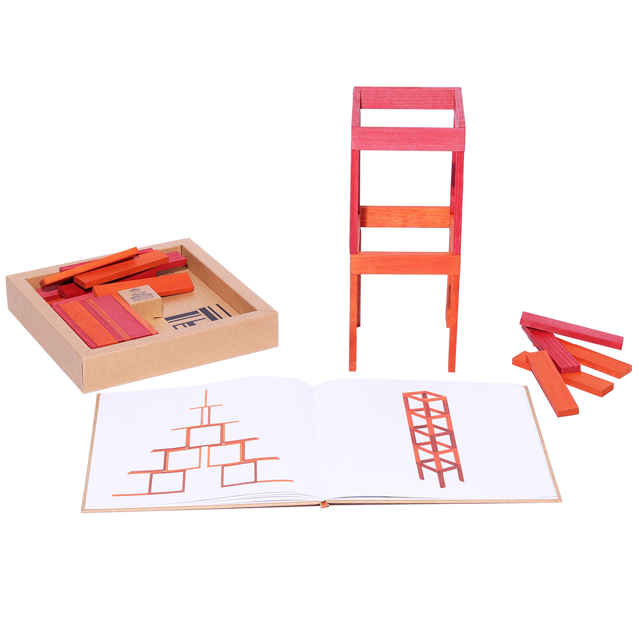 Steine Buch und Farben 40er Set (rot/orange)