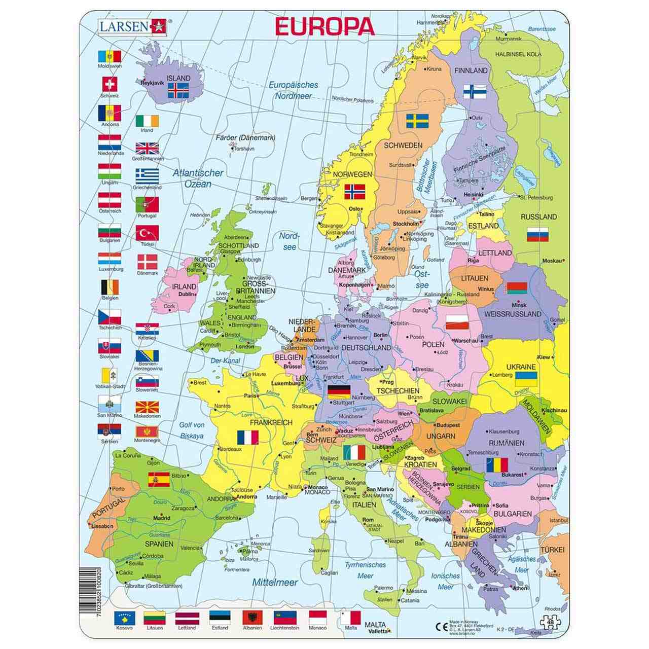 Lernpuzzle Europa Karte für Kinder ab 6 Jahre