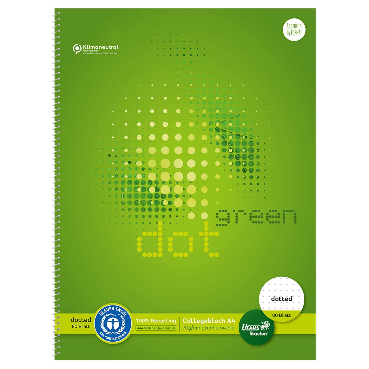 Staufen Green Collegeblock DIN A4 - dotted