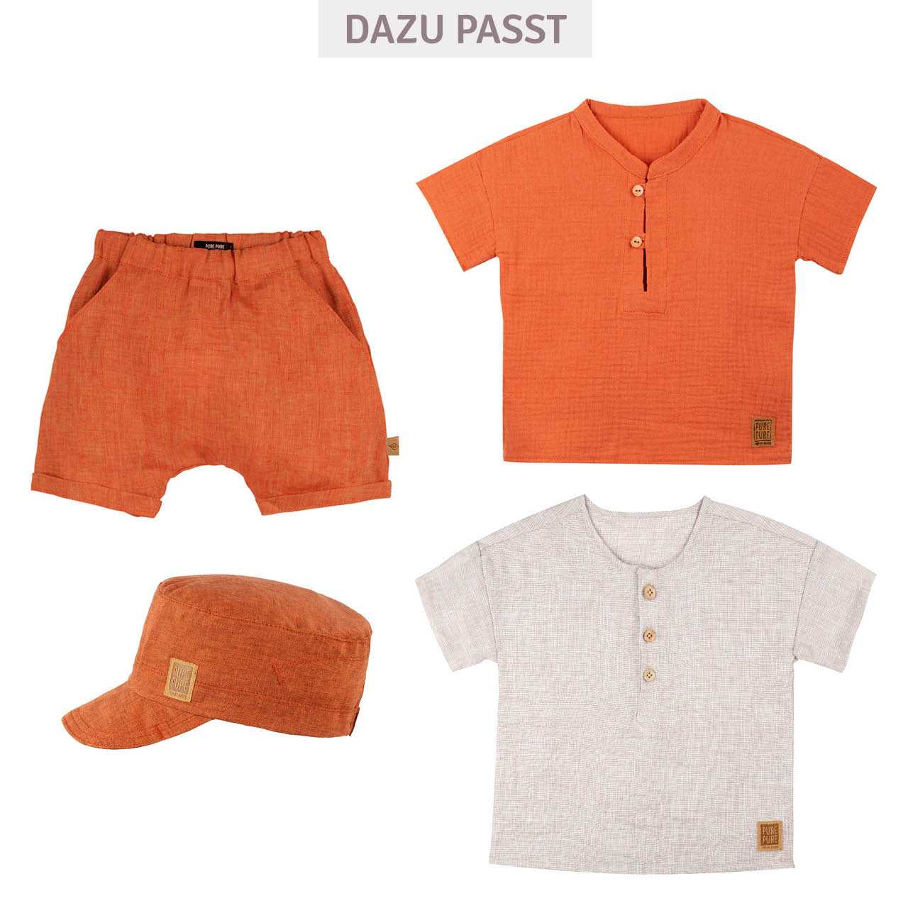 Leichte Leinen Shorts rost-orange