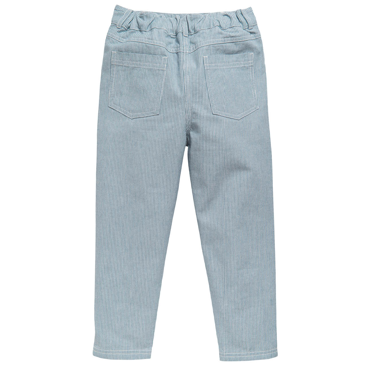 Lockere Baumwoll Hose jeansblau gestreift