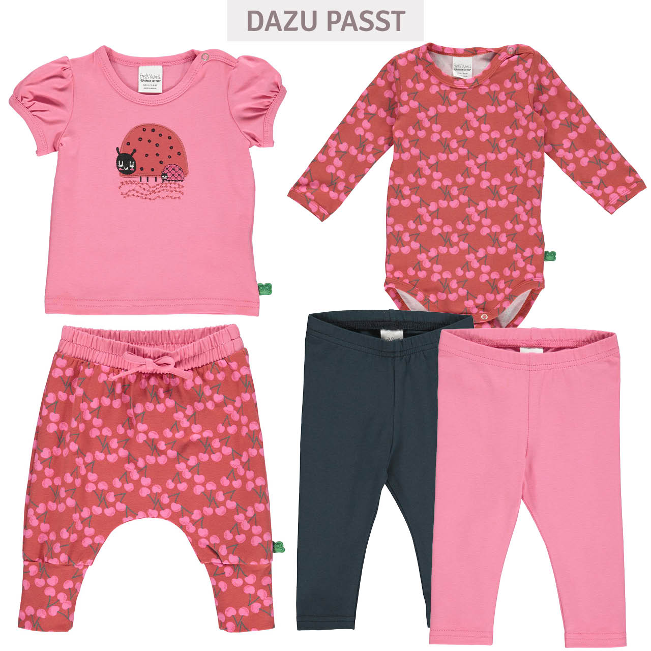 Süßes Baby T-Shirt kurzarm Marienkäfer pink