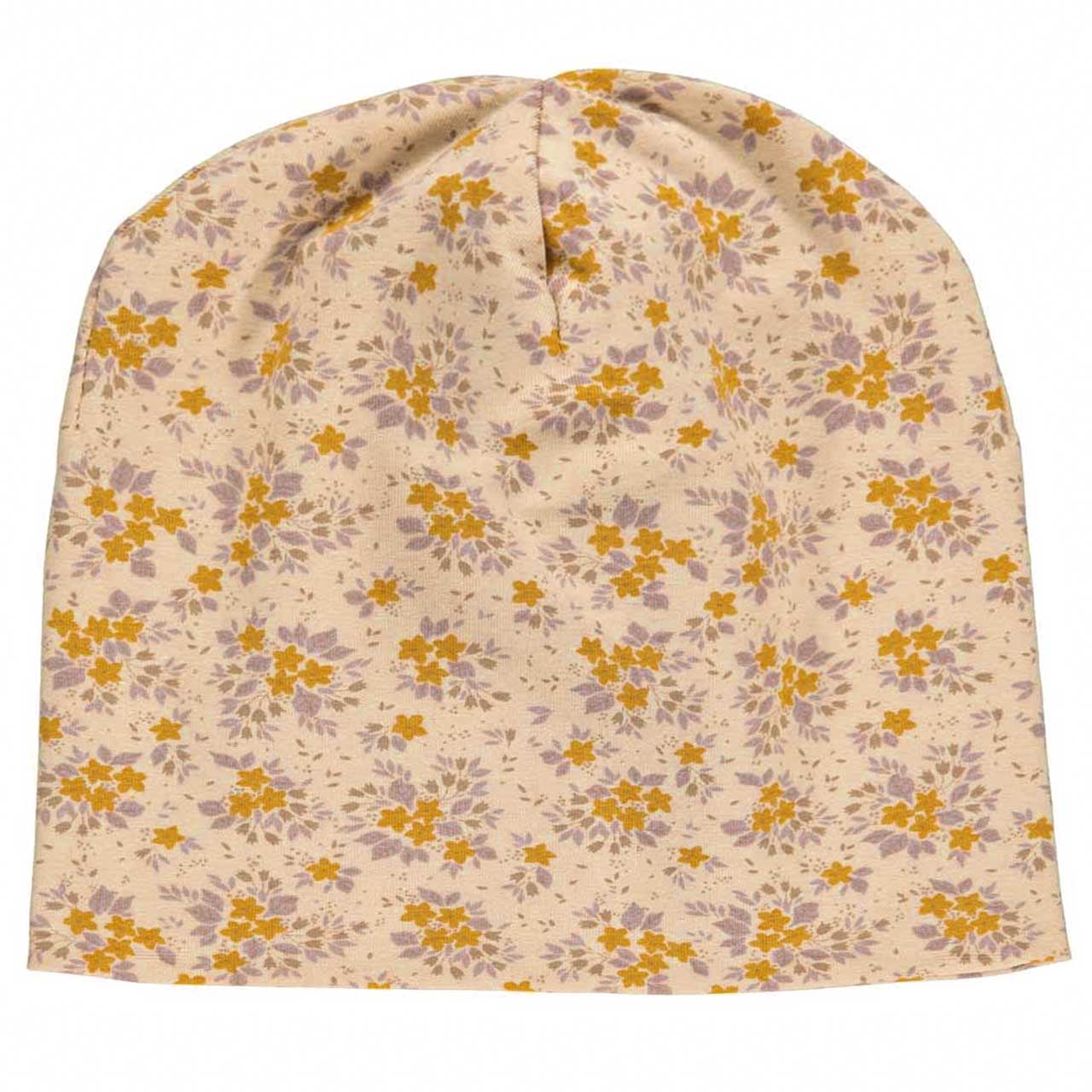 Blumen Beanie beige