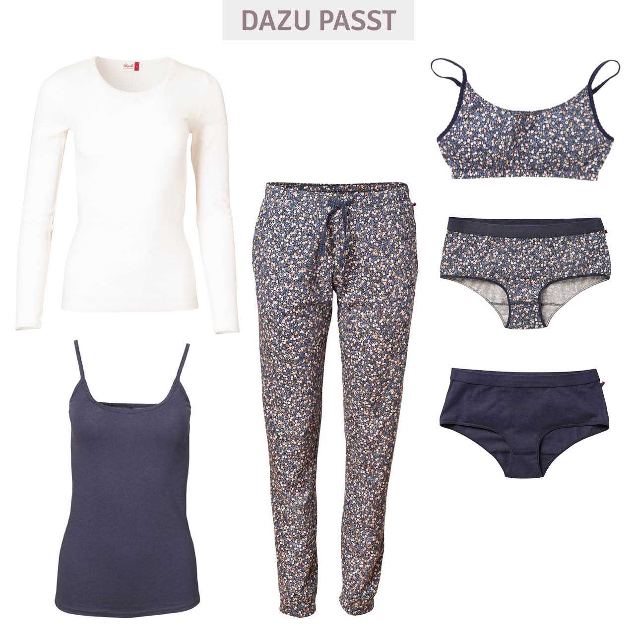 Damen Bralette mit Knospen in blau