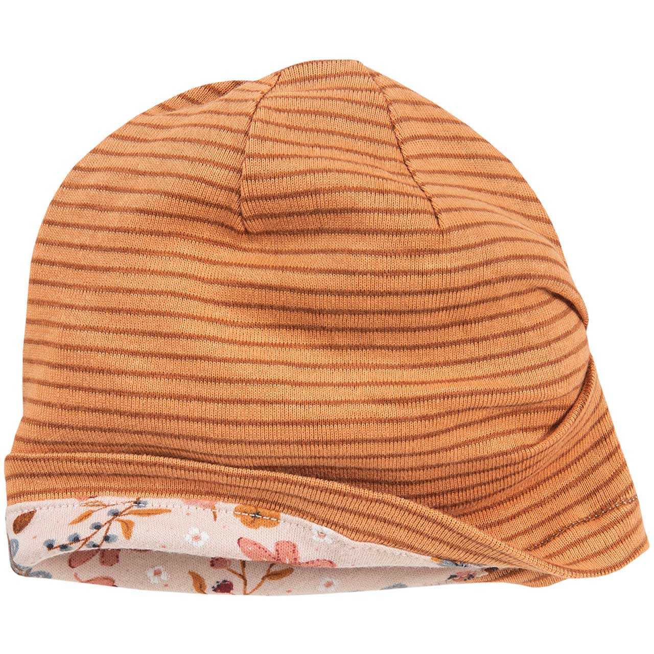 Wende-Beanie Wintervögel rosa