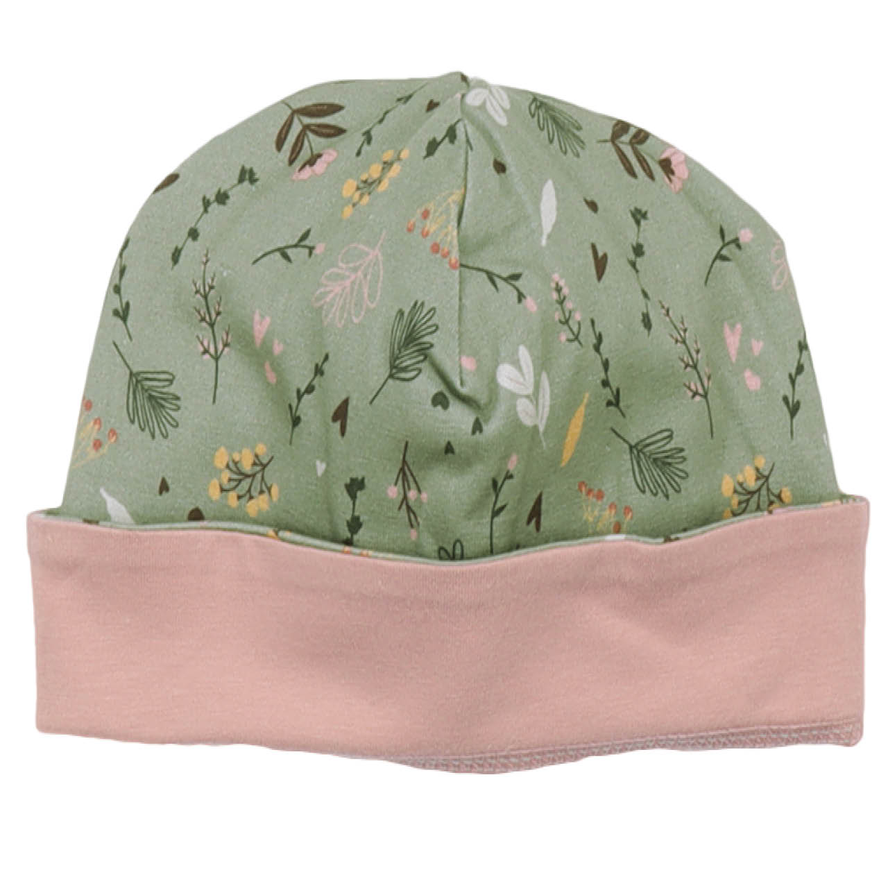 Beanie Blumen grün