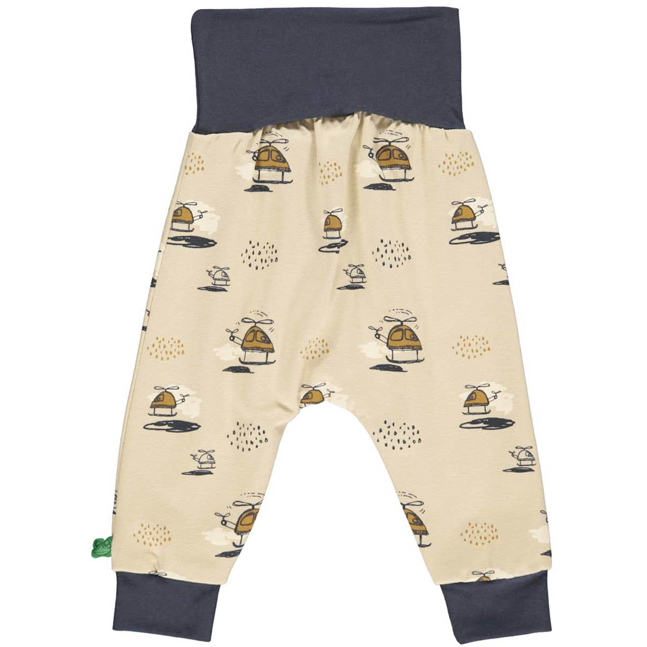 Weiche Krabbelhose Helikopter beige