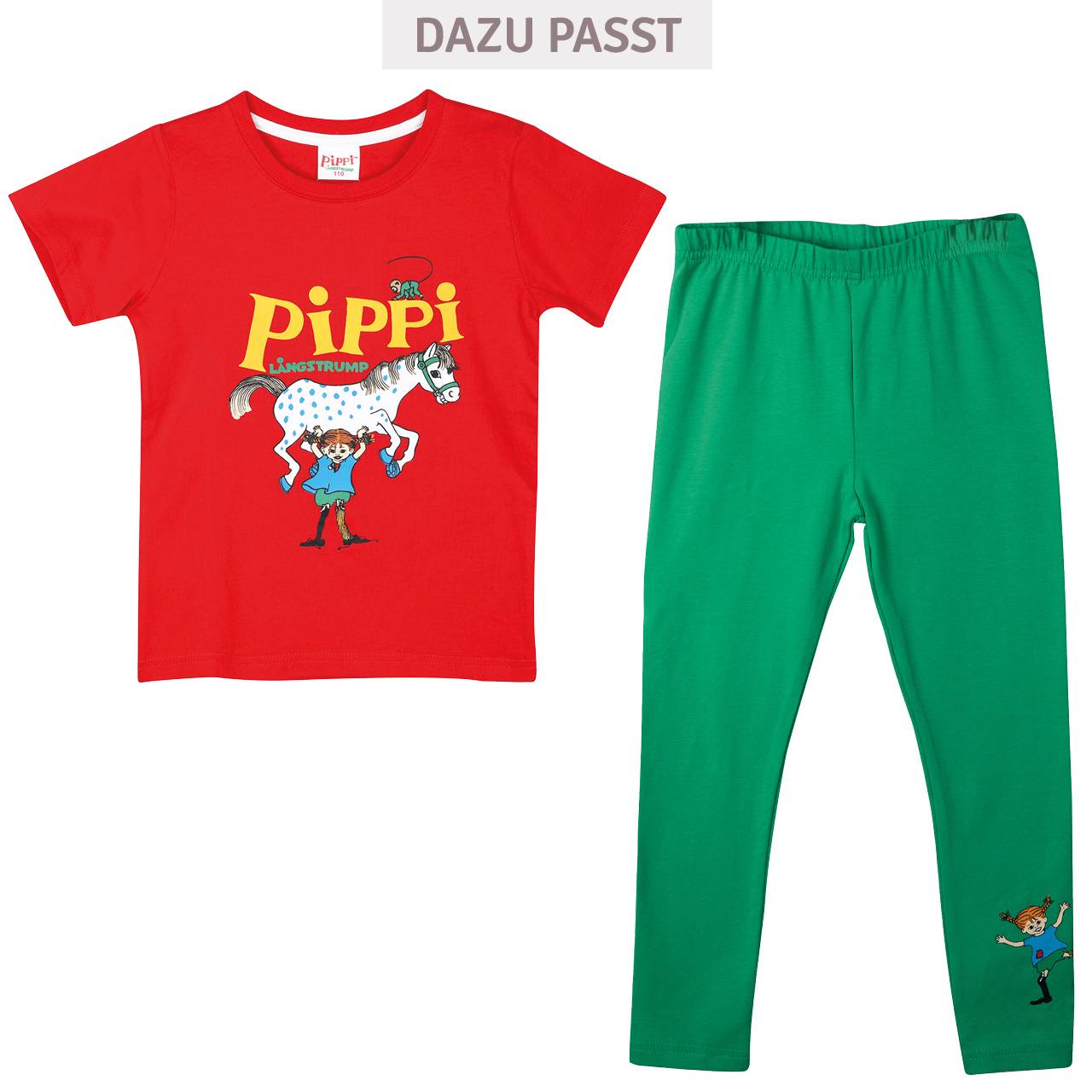 Shirt kurzarm Pippi Langstrumpf rot