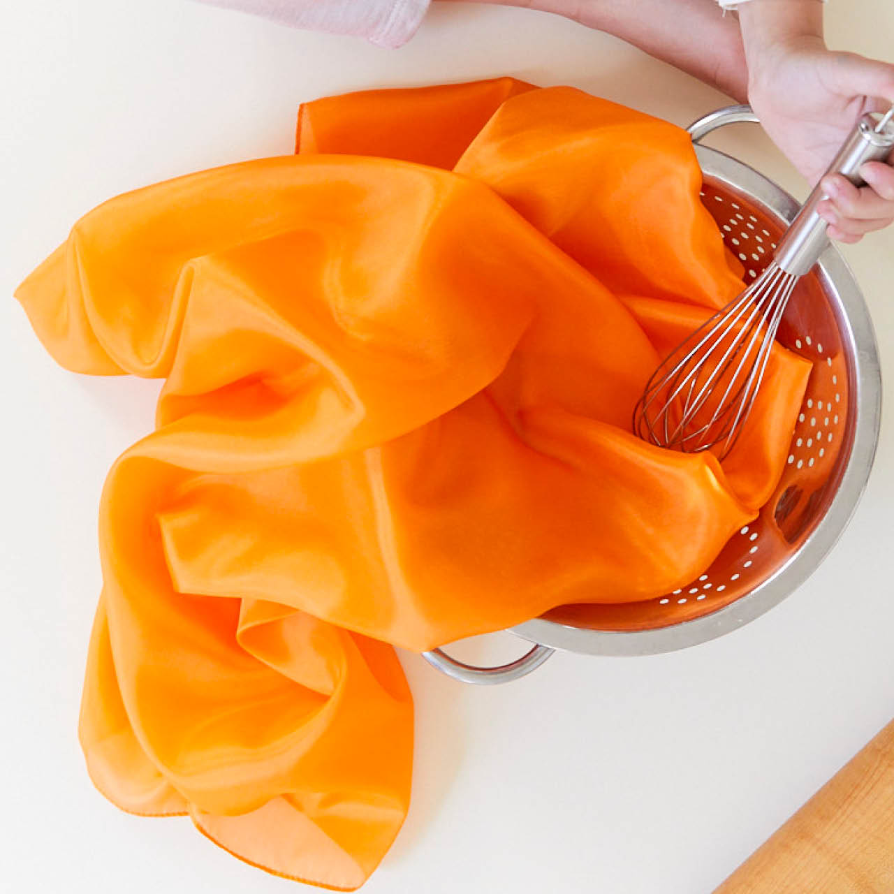 Spieltuch Seide orange mittel 89 x 89 cm