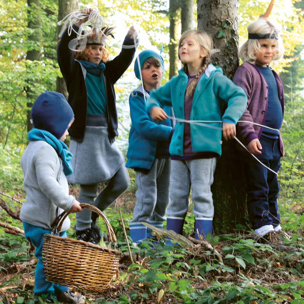 Walk Jacke mit Knopfleiste in türkis