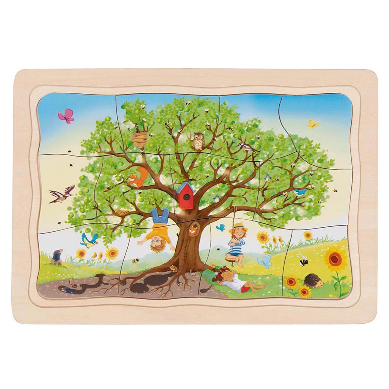 Schichtenpuzzle Jahreszeiten-Baum