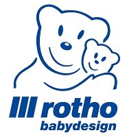 Logo von Rotho Babydesign mit Mama-Bär und Bärenkind