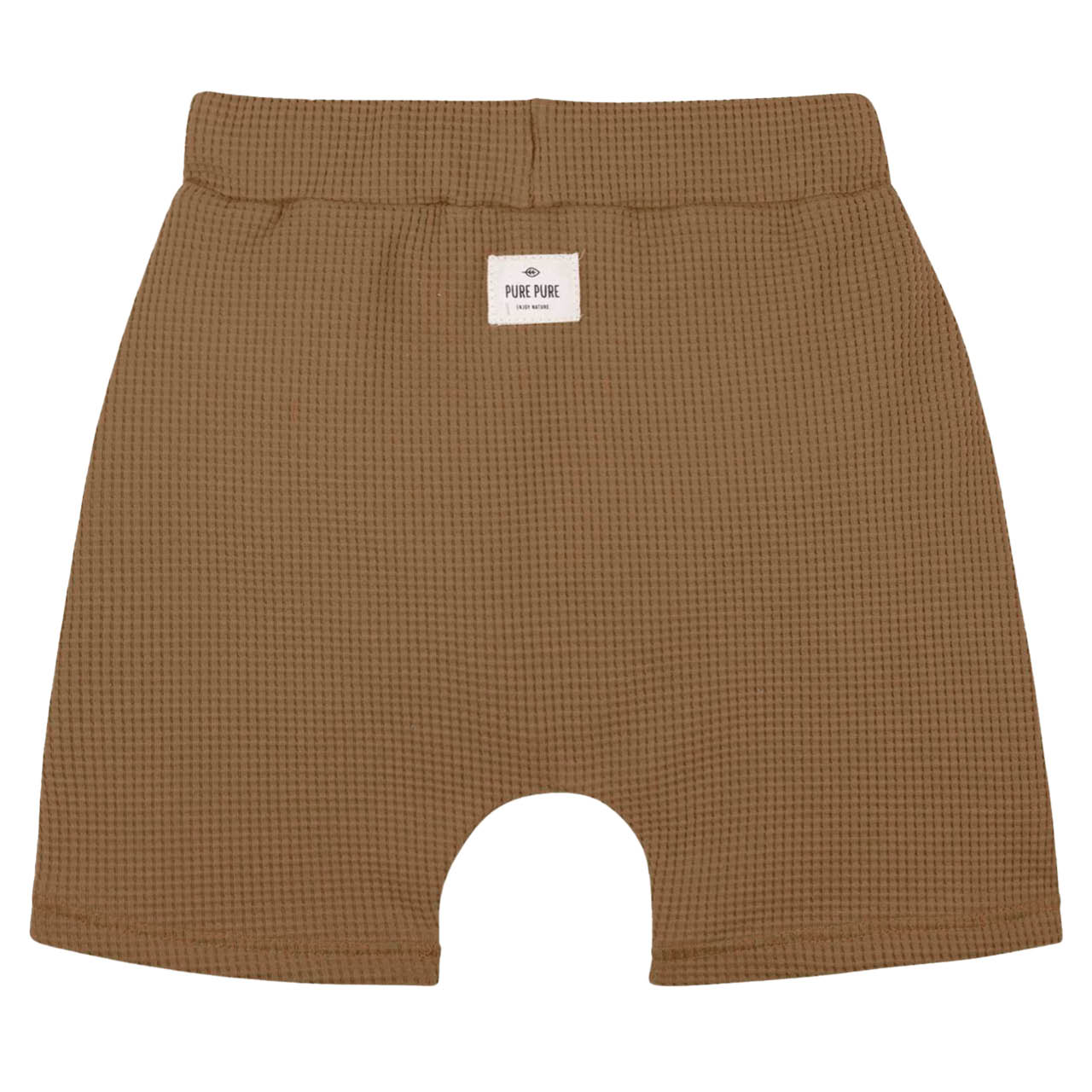 Leichte Shorts in Waffeloptik braun