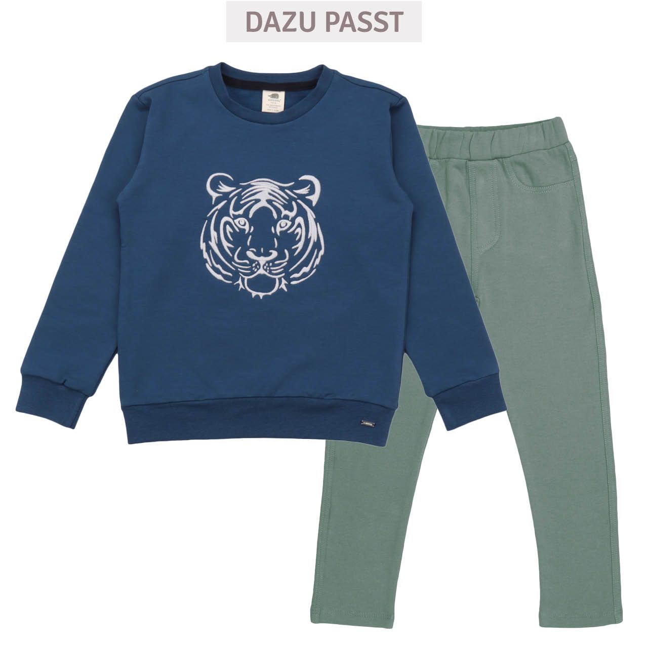 Sweatshirt dunkelblau Tiger-Motiv