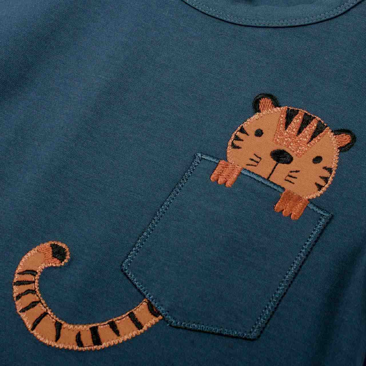 Kurzarm T-Shirt Tiger navy