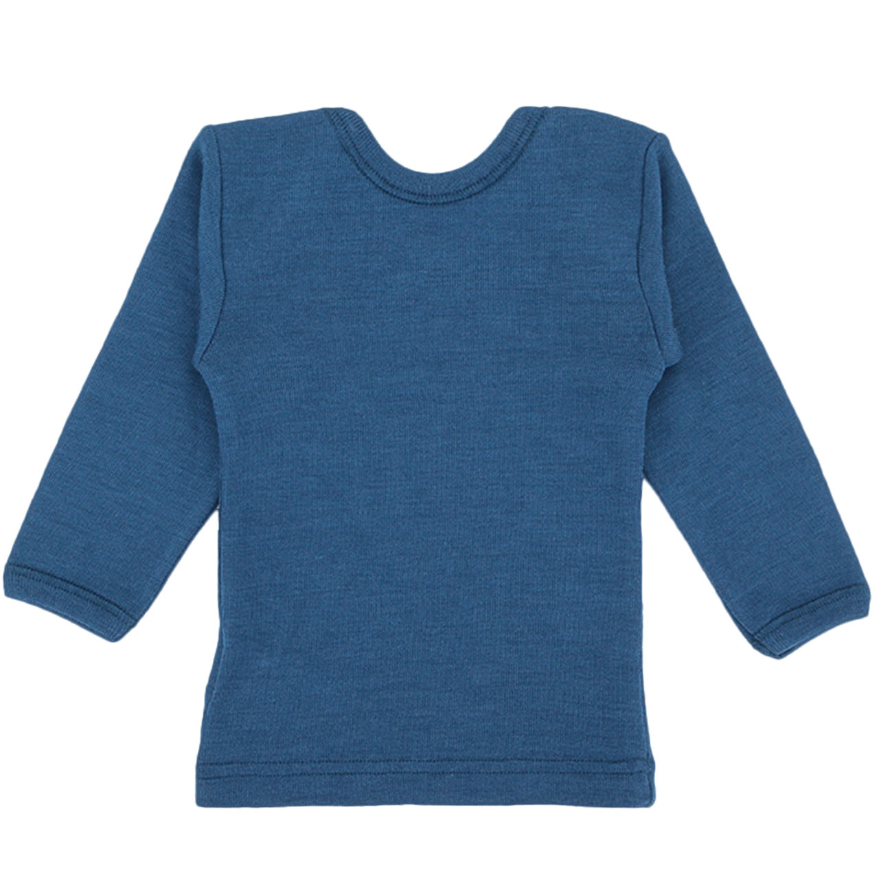 Wolle Seide Langarmshirt für Babys, dunkelblau