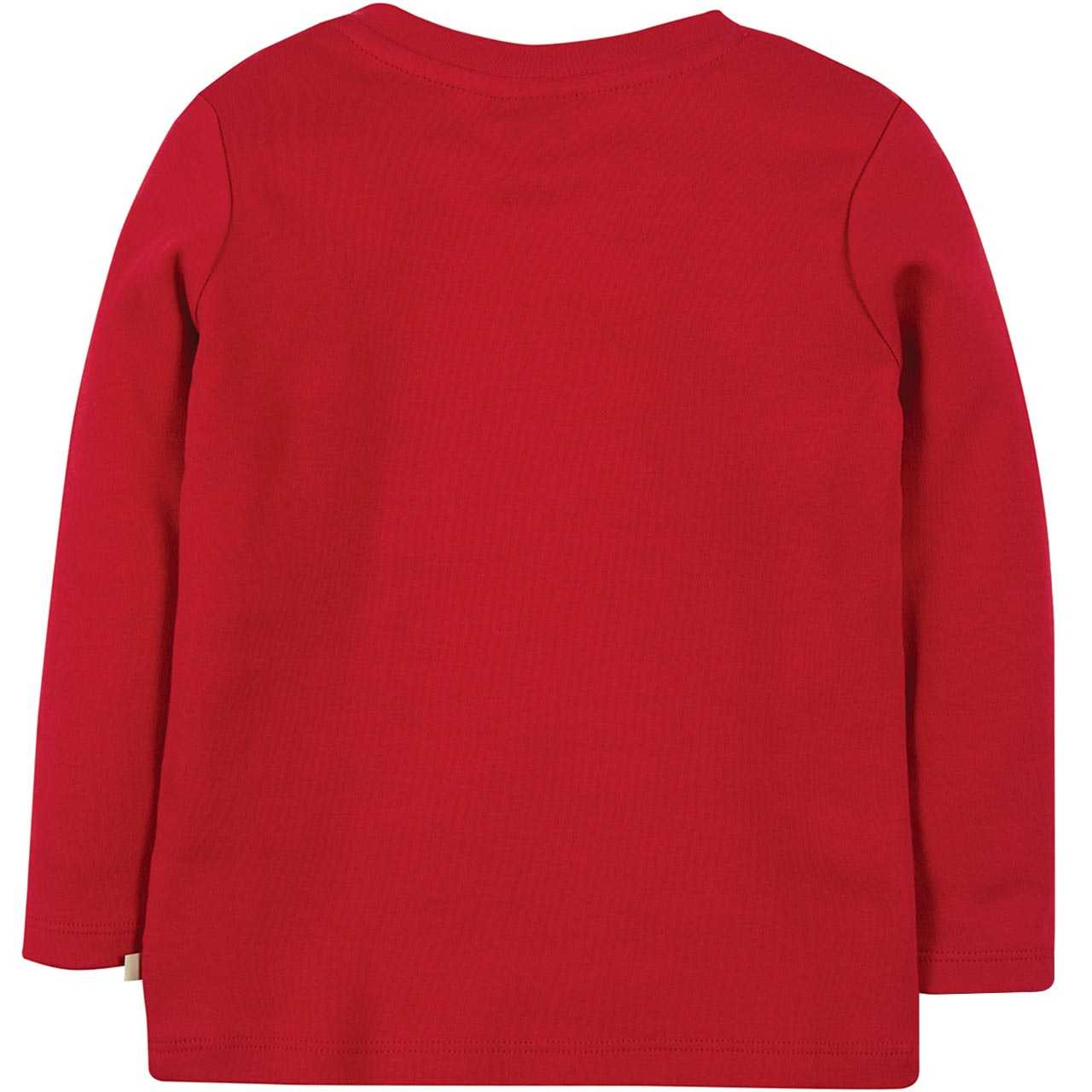 Langarmshirt 2 mit Enten-Aufnäher rot