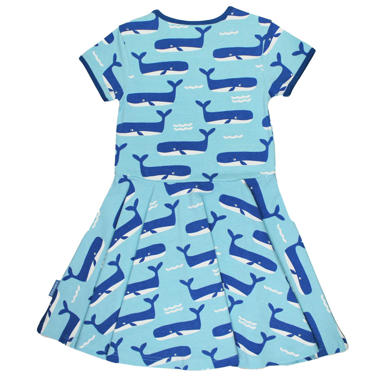 Kurzarm Skaterkleid Wal Alloverprint blau