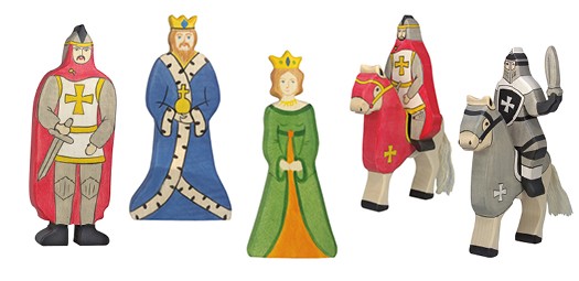 Produktfoto Holzfiguren Ritter, König, Königin