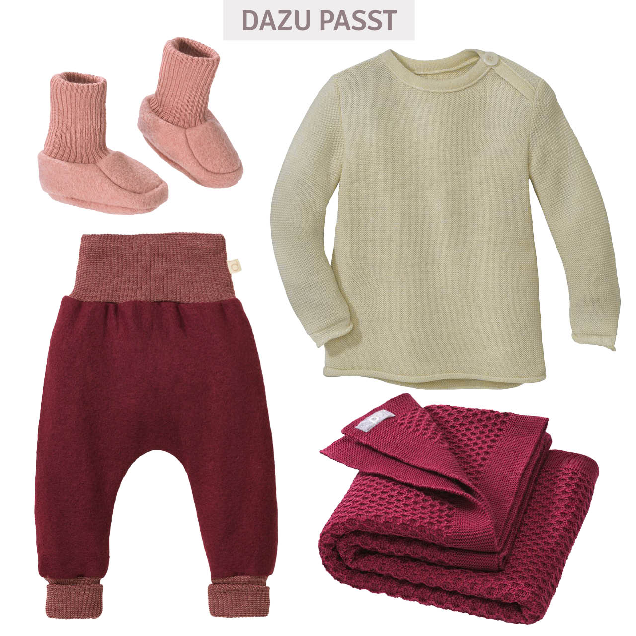 Baby Pullover Schurwolle natur