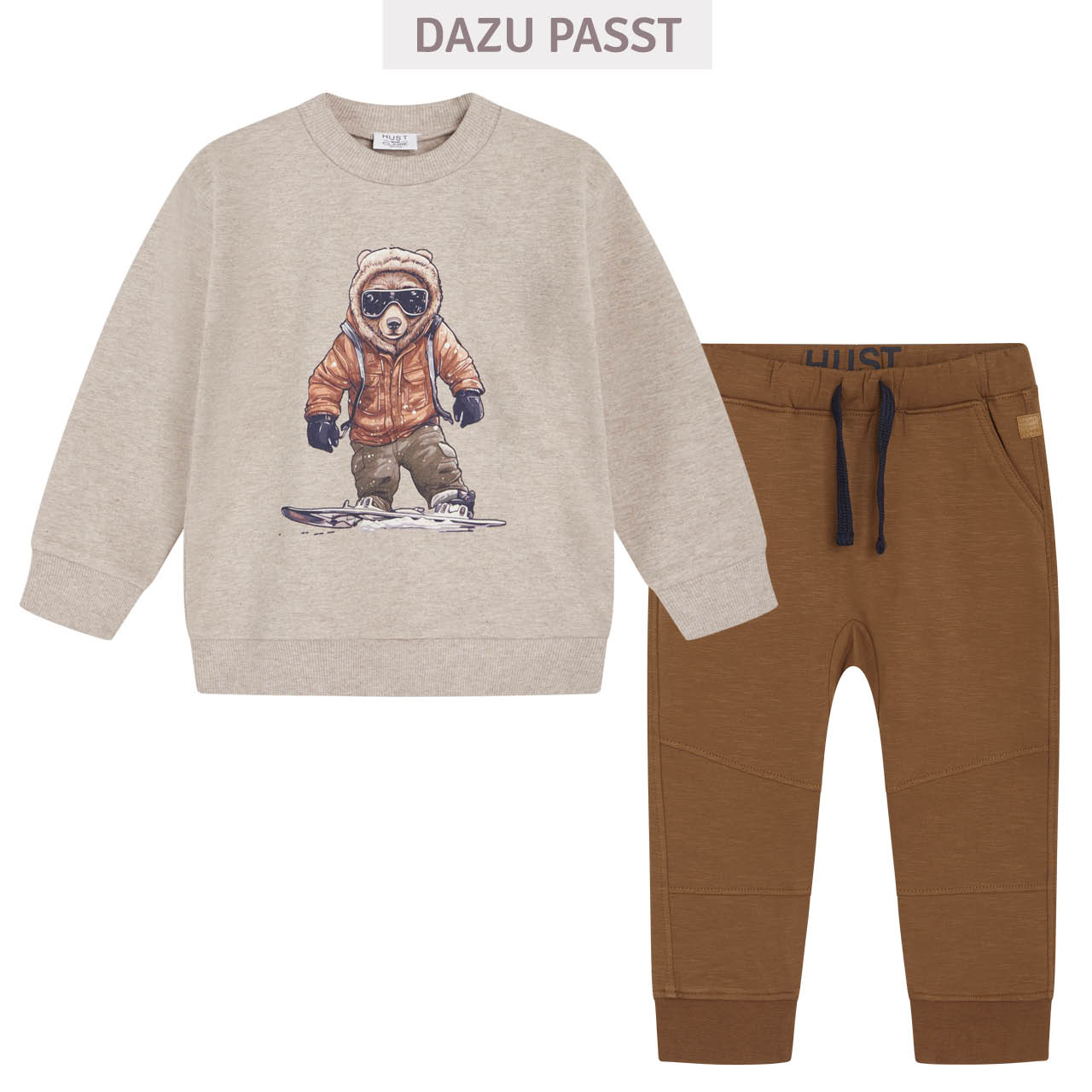 Weiches Sweatshirt Bär beige