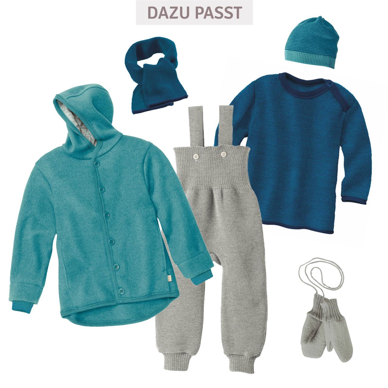Walk Jacke mit Knopfleiste in türkis