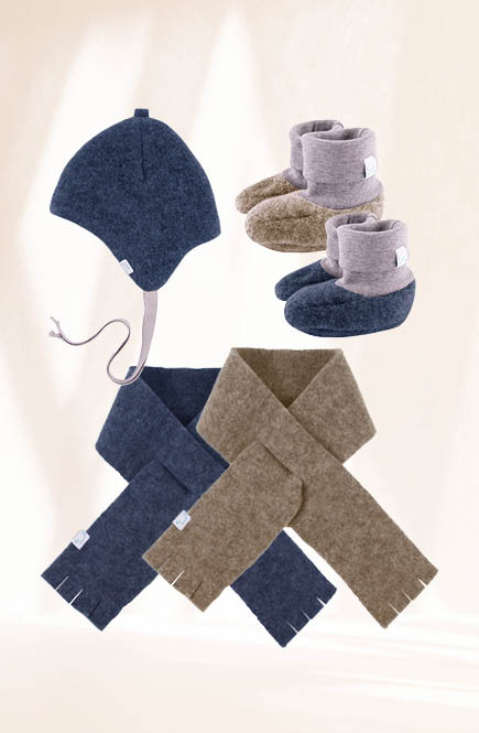 Warme Wollfleece Babyschuhe dunkelblau