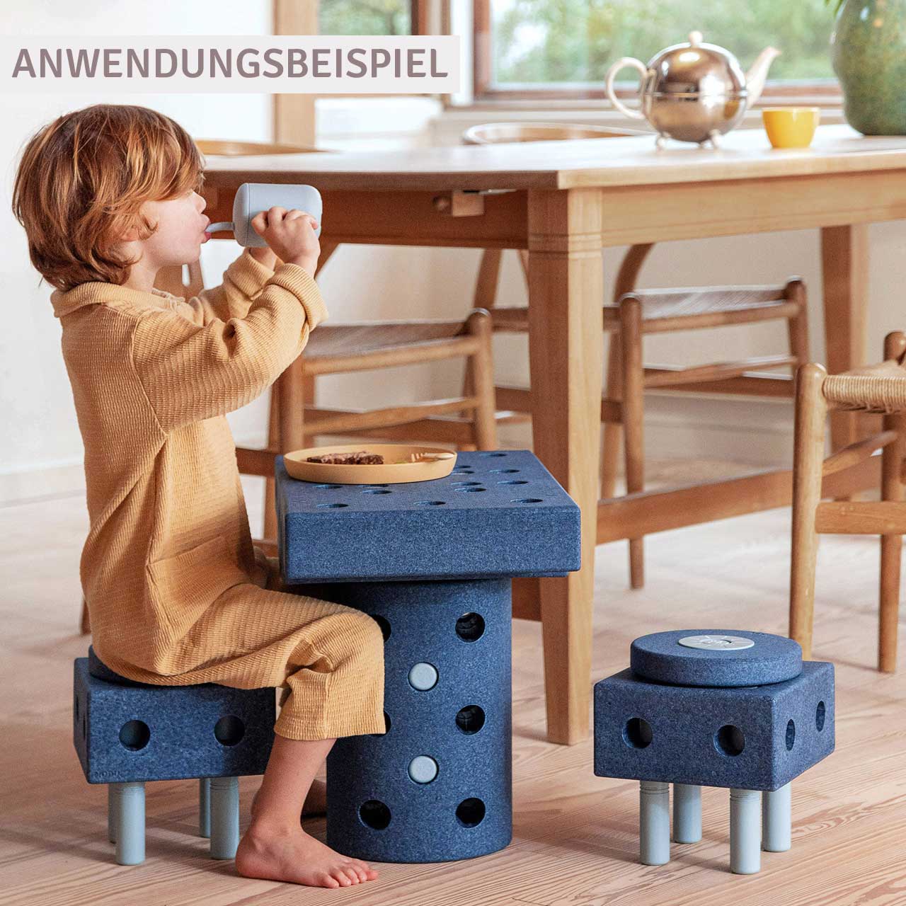 Modu Bauspielzeug Set 33 Teile 0-6 Jahre blau