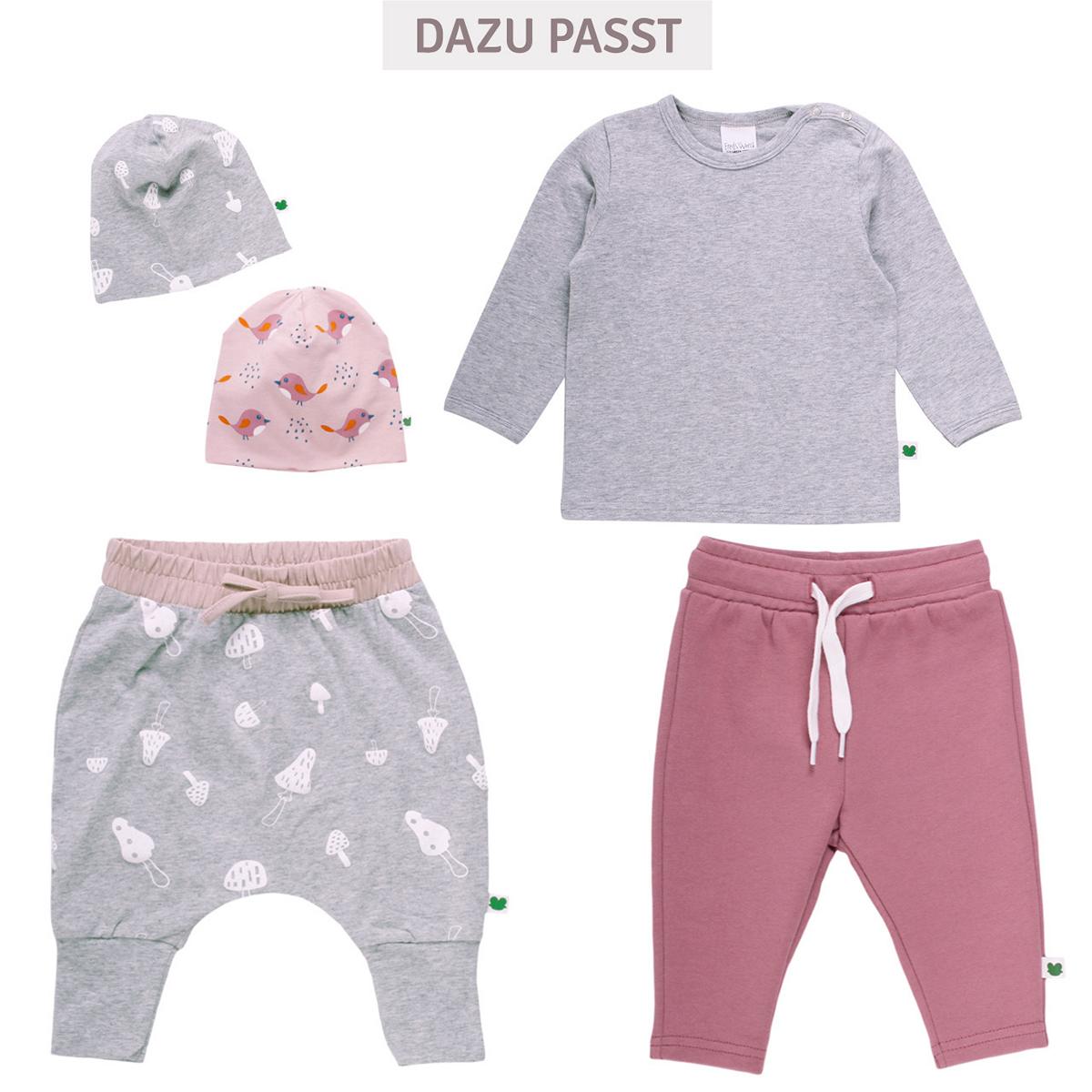 Baggy Krabbelhose Pilze in hellgrau melange