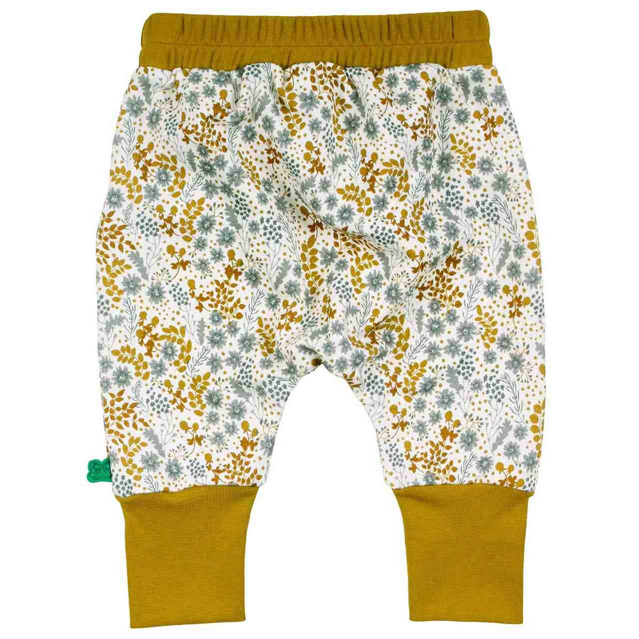 Baggy Sweathose mit Blumen creme