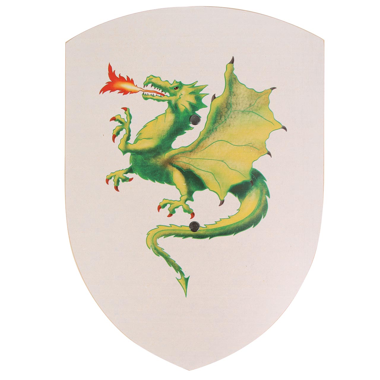 Ritterschild aus Holz mit Drachen-Motiv