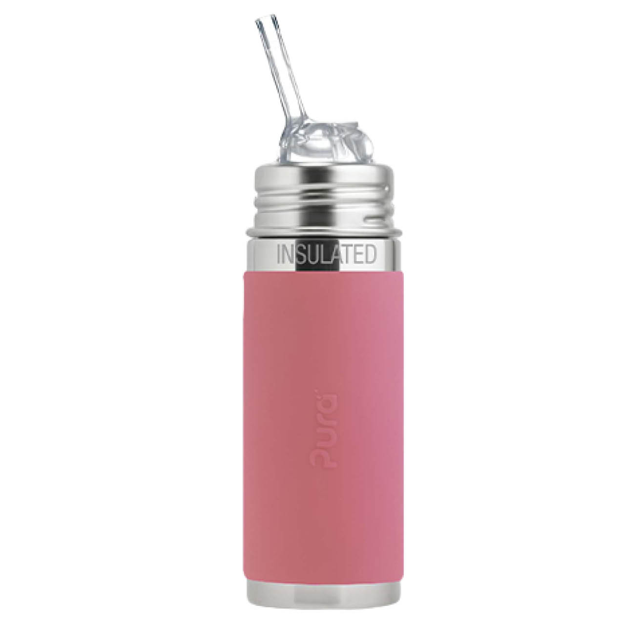 Thermo Trinkhalm Flasche Kids -  rosa