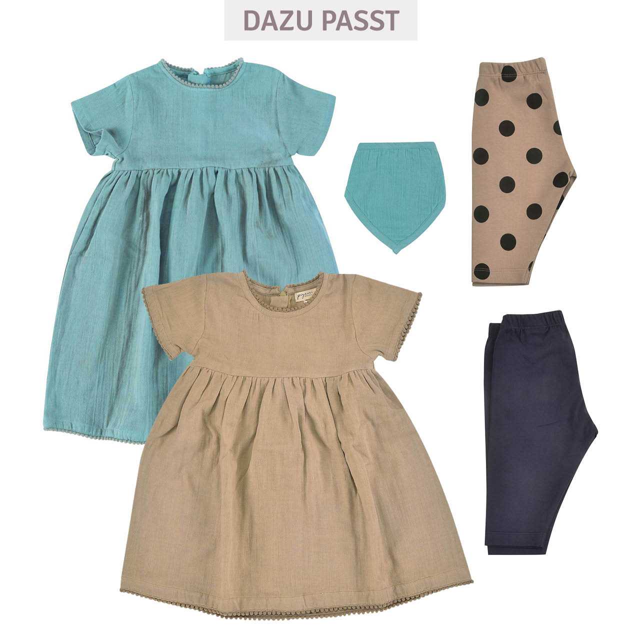 Dreiecktuch Musselin blass blau-grau -  gross 1-3 Jahre