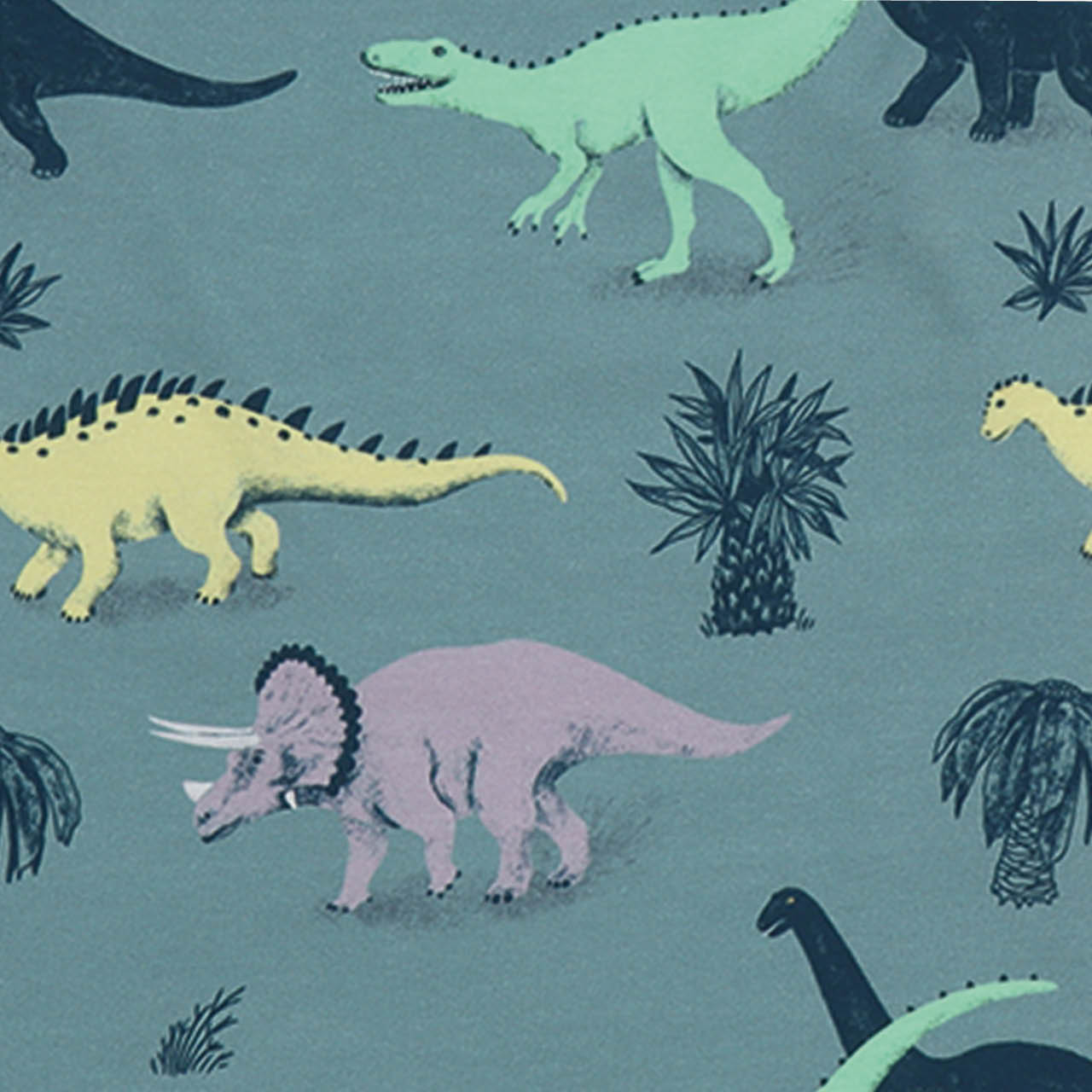 Baggy Sweathose Dinosaurier blau