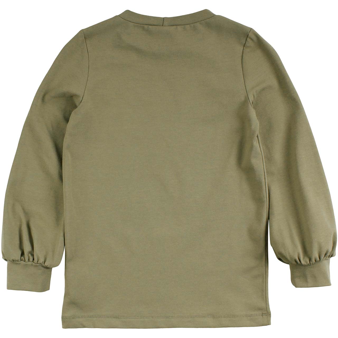 Hochwertiges Langarmshirt mit Puffärmeln khaki