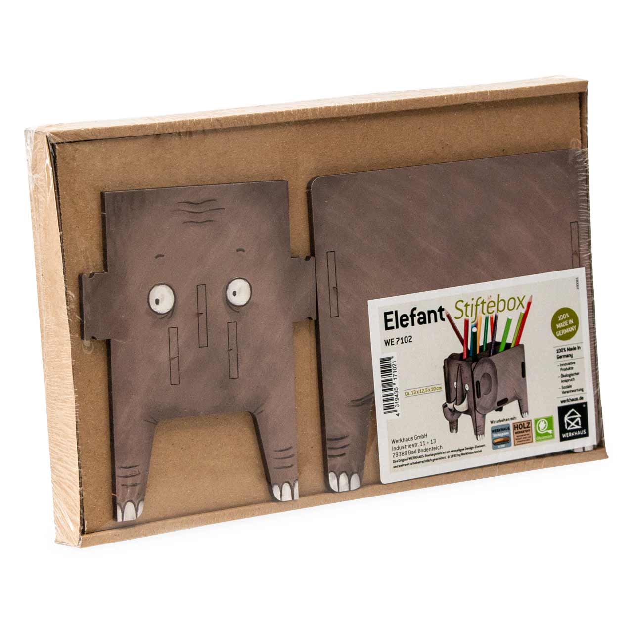 Stiftehalter Elefant – Holz Stiftebox mit Stecksystem